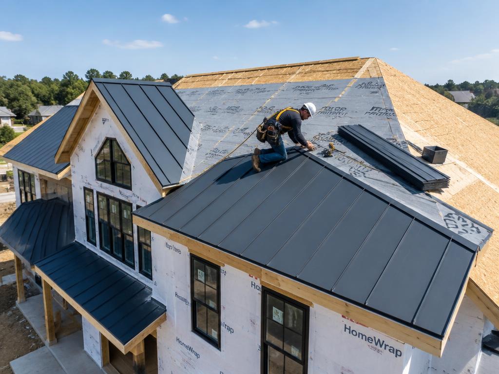Installation d'une toiture neuve sur une maison